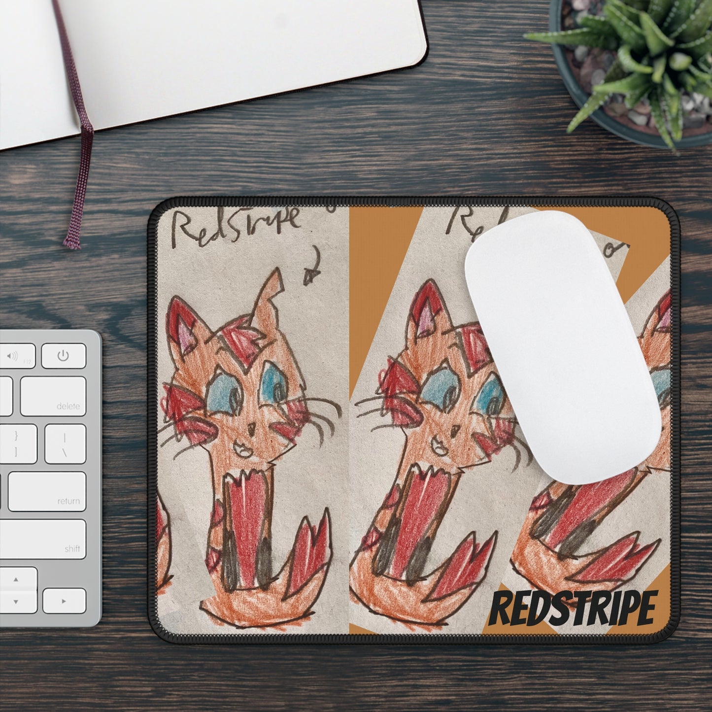 Cute Cat Gaming Mouse Pad, Gamer Desk Accessory, Unique Gift, Cartoon Cat Art, Home Office Decor, Gaming Accessories